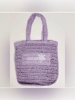Lavender Cabana Crochet Tote Bag with Sturdy Straps